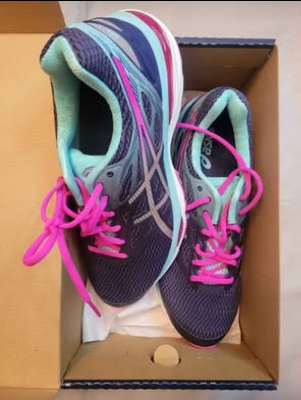 NEW ASICS GEL-Cumulus 18 Running Shoes Women's 9.5 Blue/Pink/multi